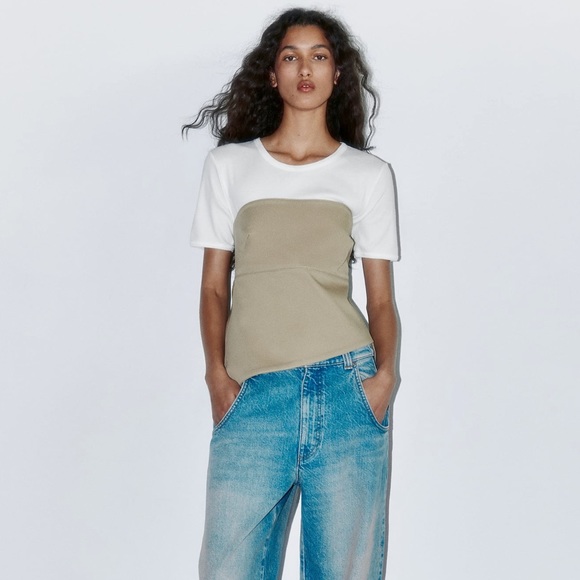 Zara Light Whiskey Asymmetric Hem Bustier - Picture 12 of 15